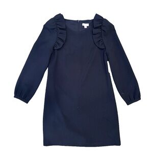 NWT Navy Blue Chelsea 28 Nordstroms Ruffle Shoulder shift dress size 6